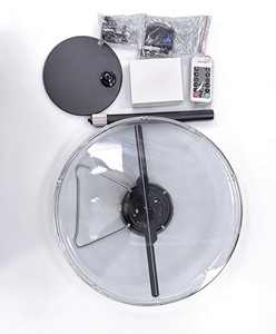 Mini LED Fan <strong>with</strong> <strong>3D</strong> Hologram <strong>Projector</strong> Rotating Animated Advertising Equipment Includes Frame Stand - Product Image 2