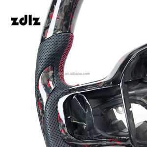 Accessoires de voiture pour Ford <span class=keywords><strong>Raptor</strong></span> F150 250 2020-2025, volant personnalisé en fibre de carbone forgée rouge avec palettes de changement de vitesse - Product Image 5