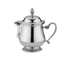 Cafetière classique en argent avec poignée ornée et long bec verseur, élégante, pour hôtel, restaurant, service de thé, vaisselle de table