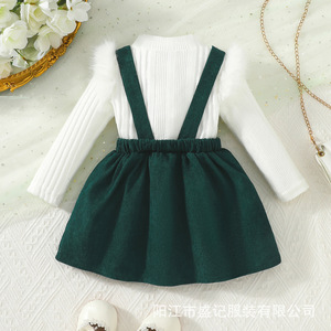 Nuovo Set di Abbigliamento Casual per <span class=keywords><strong>Bambini</strong></span> con Maglietta a Quadri e Gonna con Cintura per Natale, E-Commerce Transfrontaliero - Product Image 2
