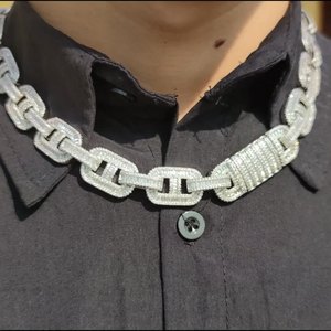 30mm 40mm lungo Hip Hop oro Miami VVS Moiddsnite girocollo personalizzato fai da te scritto grande <span class=keywords><strong>collana</strong></span> a maglia cubana - Product Image 6