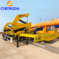 Chine Usine Haute Efficacité 40Ft 3 Essieux 37 45 Tonnes Conteneurs D'expédition Utiliser Latéral Ascenseur Chargeur Hydraulique Squelette Semi-Remorque