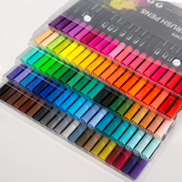 Offre Spéciale nouveau produit stylo marqueur 120 à Double tête avec tige noire souple, ensemble de stylos aquarelle pour fournitures d'art