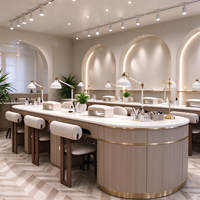 Rénovation et décoration de salon de manucure, chaise de spa brillante, bureau de manucure haut de gamme, table de manucure gain de place, éclairage LED, support à ongles personnalisé