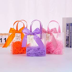 Sacs cadeaux transparents de haute qualité avec nœud, 25*9*22cm, imprimé étoiles coloré, pour remise de diplôme et fêtes d'anniversaire - Product Image 2