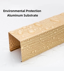 Tubo cuadrado de aluminio impermeable e insonorizado para decoración de techo interior/exterior-Serie de techo deflector de madera y metal - Product Image 5