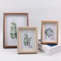 Cadres photo en bois naturel créatifs pour la présentation de spécimens végétaux et des peintures à l'huile pour enfants