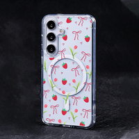 Luxueux clair magnétique Bowknot PC matériel antichoc imprimé Design coque de téléphone pour Samsung Galaxy S25 Ultra A55