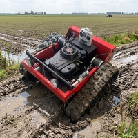 Tondeuse à gazon sur chenilles professionnelle hybride essence-électrique 15HP/18HP, largeur de coupe 80-1000mm, avec poignée télescopique et fonction mulching