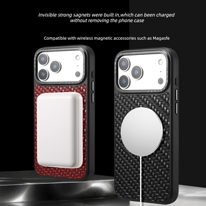 Funda de Teléfono Móvil de Cuero Genuino con Textura Tejida para Apple iPhone 17 Pro Max, Nueva Funda con Carga Magnética - Product Image 4