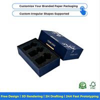 Caja de Empaque Premium de Alta Gama para Uñas Postizas con Esponja, Diseño con Lámina Dorada