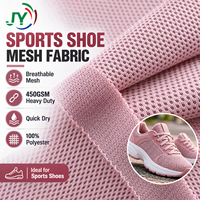 Tissu en maille sportive 100 % polyester tricoté sur mesure 450 GSM, séchage rapide et respirant pour empeignes de chaussures et vêtements de sport