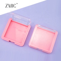 Boîtier vide rose carré pour poudre compacte, blush pressé, correcteur, illuminateur, emballage de palette de maquillage avec couvercle transparent