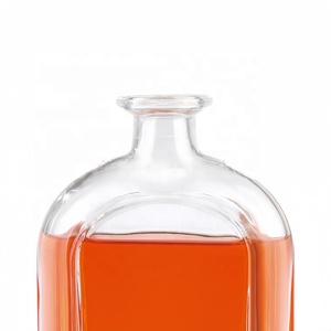 Botellas de vidrio cuadradas vacías personalizadas de 500ml/750ml, whisky redondo plano, Vodka, vino, brandy, ron, Gin Spirit, venta al por mayor, tipo de sellado de corcho - Product Image 5