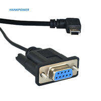 Mini USB macho a DB9 hembra, convertidor de Cable de serie RS232 de 90 grados