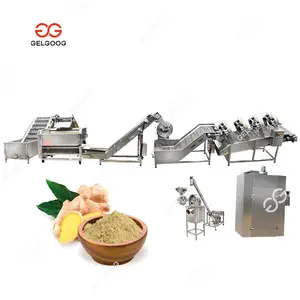 Automatic Dried Ginger Washing Cutting Blanching Drying Machine Ginger Powder Production Line