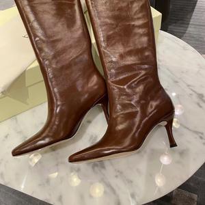 XINZI pioggia nuovi arrivi <span class=keywords><strong>stivali</strong></span> lunghi da donna con Logo personalizzato punta rotonda tinta unita in morbida pelle tacco medio <span class=keywords><strong>stivali</strong></span> alti al ginocchio da donna - Product Image 2