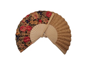 Eco-Friendly Custom Solid Printing Wooden Fan Hand Cork Wood Hand Fan Material Cork <b>Folding</b> Wooden Hand Fan - Product Image 6