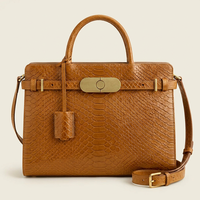 Sac fourre-tout en cuir véritable gaufré serpent pour femme avec bandoulière, style vintage, idéal pour le bureau et les trajets quotidiens – Fournisseur