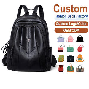 Mochila Unisex OEM de Cuero de Grano Completo – Negra con Detalles Acolchados |   Logotipo Personalizado, Color, Empaque |   Suministro Directo de Fábrica - Product Image 1