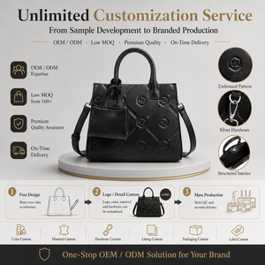 <span class=keywords><strong>Sac</strong></span> à <span class=keywords><strong>main</strong></span> de luxe pour femme YIKU, en <span class=keywords><strong>cuir</strong></span> végétalien noir gaufré hexagonal, avec logo personnalisé, quincaillerie argentée, fabrication usine depuis 20 ans, MOQ 100 - Product Image 2