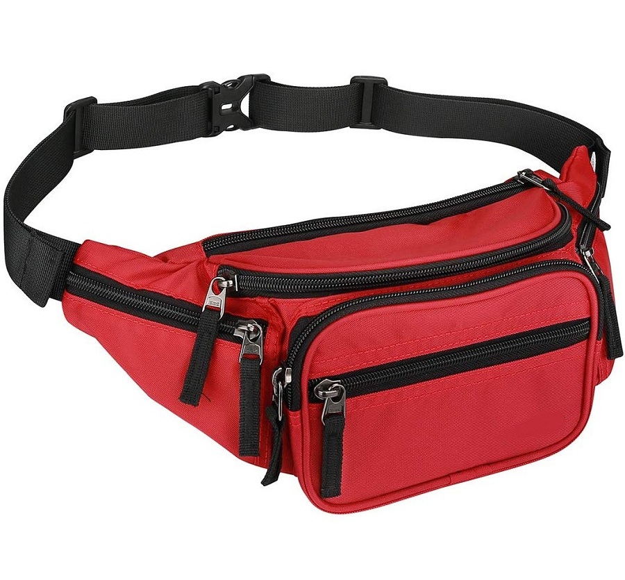 Sac banane en nylon imperméable de haute qualité avec ceinture réglable, sac banane de voyage et de sport