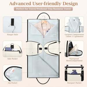 Free Sample Garment Duffel <b>Bag</b> With Shoe Compartment, 2 in 1 Hanging Dress Suitcase <b>Suit</b> Travel Garment <b>Bag</b> - Product Image 6