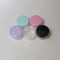 Petit Pot Cosmétique Vide en Plastique Rose 3g 5g, Mini Pot Échantillon Rond 5g PS avec Couvercle Rose
