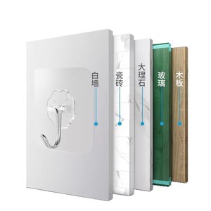 Flexible Wall <b>Hook</b> Stainless Steel Rectangle Door Wall Mounted Clothing Organizer PC <b>Plastic</b> Heavy Duty <b>Hook</b> - Product Image 2