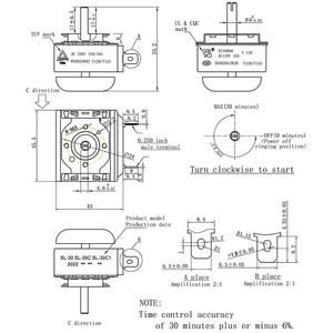 CE ROHS chứng nhận lò hẹn giờ cơ khí-<span class=keywords><strong>110V</strong></span>-240V Điện áp toàn cầu - Product Image 6