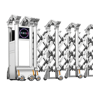 Porte pliante électrique en acier inoxydable à ouverture latérale automatique pour école, usine, porte industrielle, design moderne - Product Image 1