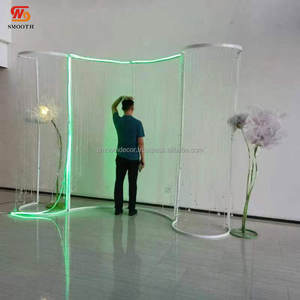 SMOOTH Geometric Rectangular <b>Gold</b> Stainless Steel Mesh Wedding <b>Backdrop</b> Mirror Design 100x200cm/100x220cm for Event Decoration - Product Image 3