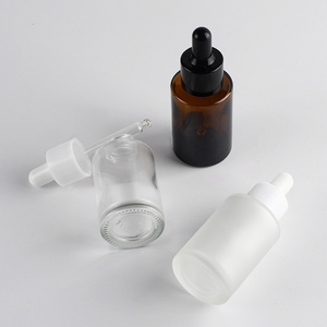 Ml 20ml 30ml 50ml 100ml de aceite esencial suero hombro plano transparente esmerilado botella de cuentagotas de vidrio con pipeta - Product Image 3