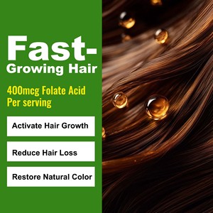Vitaminas para Cabello, Piel y Uñas para Mujeres en Gomitas, Envío Rápido, Cabello de Crecimiento Rápido, 400mcg de Ácido Fólico por Porción, Suplemento Dietético - Product Image 4