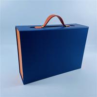 Boîte dure recyclable de couleur bleue et orange boîte magnétique emballage boîtes cadeaux pliantes de luxe