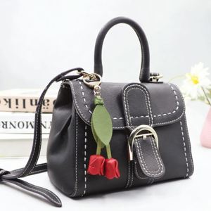 Pu Leather Tulip Keychain Decorative Charm Car Key Holder Elegant Flower <b>Bag</b> Pendant - Product Image 6