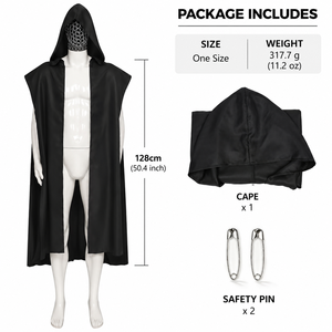 Conjunto de Disfraz Medieval de Asesino para Hombre de Halloween: Capa con Capucha Estilo Renacentista <span class=keywords><strong>y</strong></span> Accesorios de Traje de Vaquero Vintage - Product Image 6