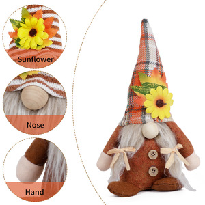 DAMAI Bestwish - Decoraciones para el Festival de la Cosecha y Acción de Gracias, Adornos de Girasol, Hoja de Arce, Muñeco Gnomo sin Rostro de Rudolph, Hechos a Mano - Product Image 4