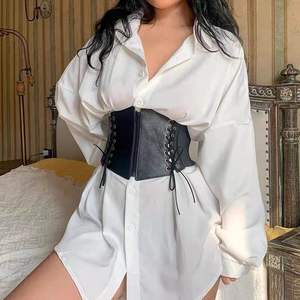 Al por mayor, Faja corsé de moda para mujer, de cuero, elástica, de cintura alta, moldeadora, estilo gótico, con cinturón ancho - Product Image 1