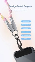 Kabel Data Gantung dengan Dual Type-C PD 60W Pengisian Cepat Transfer Data Desain Paduan Seng untuk Ponsel