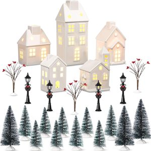 Luz LED de Estilo Nórdico, Figuras de Porcelana Talladas a Mano para Mesa, Gnomo Decorativo para el Hogar, Decoración Navideña, Casa de Cerámica con Luz - Product Image 4