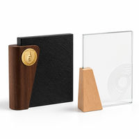 Plaque de récompense personnalisée en bois avec gravure UV, médaillon gravé, trophée de reconnaissance pour réunion annuelle, cadeau en gros