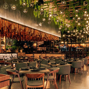 Table et chaises de café carrées modernes personnalisées Ensemble de meubles de sièges de stand de restaurant commercial pour le projet de guichet unique de café - Product Image 3