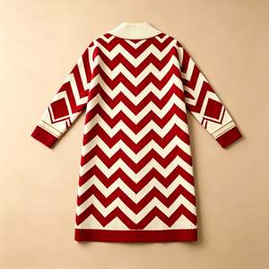 <span class=keywords><strong>Cardigan</strong></span> in Maglia Rosso <span class=keywords><strong>con</strong></span> <span class=keywords><strong>Collo</strong></span> <span class=keywords><strong>a</strong></span> <span class=keywords><strong>Scialle</strong></span> e Motivo, Lunghezza Media, Manica Lunga, per Donna, Maglione Ricamato per Gruppi e Confraternite, Capospalla - Product Image 4