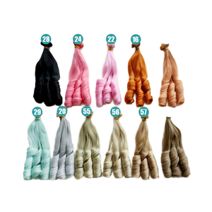 Di alta qualità 20-100cm Mini <span class=keywords><strong>giocattolo</strong></span> bambola parrucca ad alta temperatura in fibra sintetica romani capelli ricci Super fai da te parrucca con materiale plastico - Product Image 1