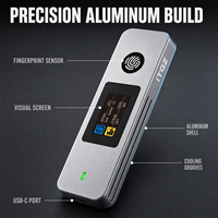 Carcasa para SSD M.2 NVMe con Encriptación de Huellas Dactilares, USB C de 10 Gbps, Doble Protocolo, Carcasa Externa de Aluminio para Disco Duro, 2230 2242 2280