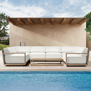 Canapé <span class=keywords><strong>de</strong></span> <span class=keywords><strong>jardin</strong></span> nordique, balcon, cour, canapé en corde tressée en teck, ensemble pastoral, imperméable, protection solaire, meubles d'extérieur, fabricant - Product Image 3