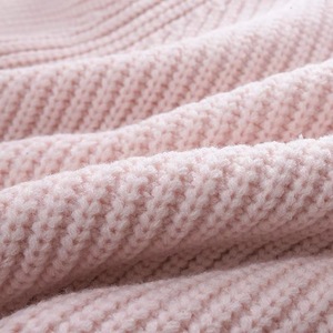 Dalang Sweater Pull en tricot rose uni pour femme, coupe ample, anti-boulochage, chaud, automne hiver - Product Image 3