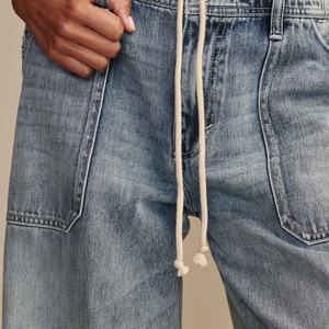 Nouveau design rétro, jean taille basse pour femme avec cordon de serrage, coupe décontractée ample et droite, jean baggy pour filles - Product Image 5