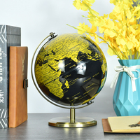Globe Terrestre Rotatif Rétro en Métal 20 cm, Carte du Monde de Luxe de Haute Qualité, Décoration Vintage pour Bureau et Maison